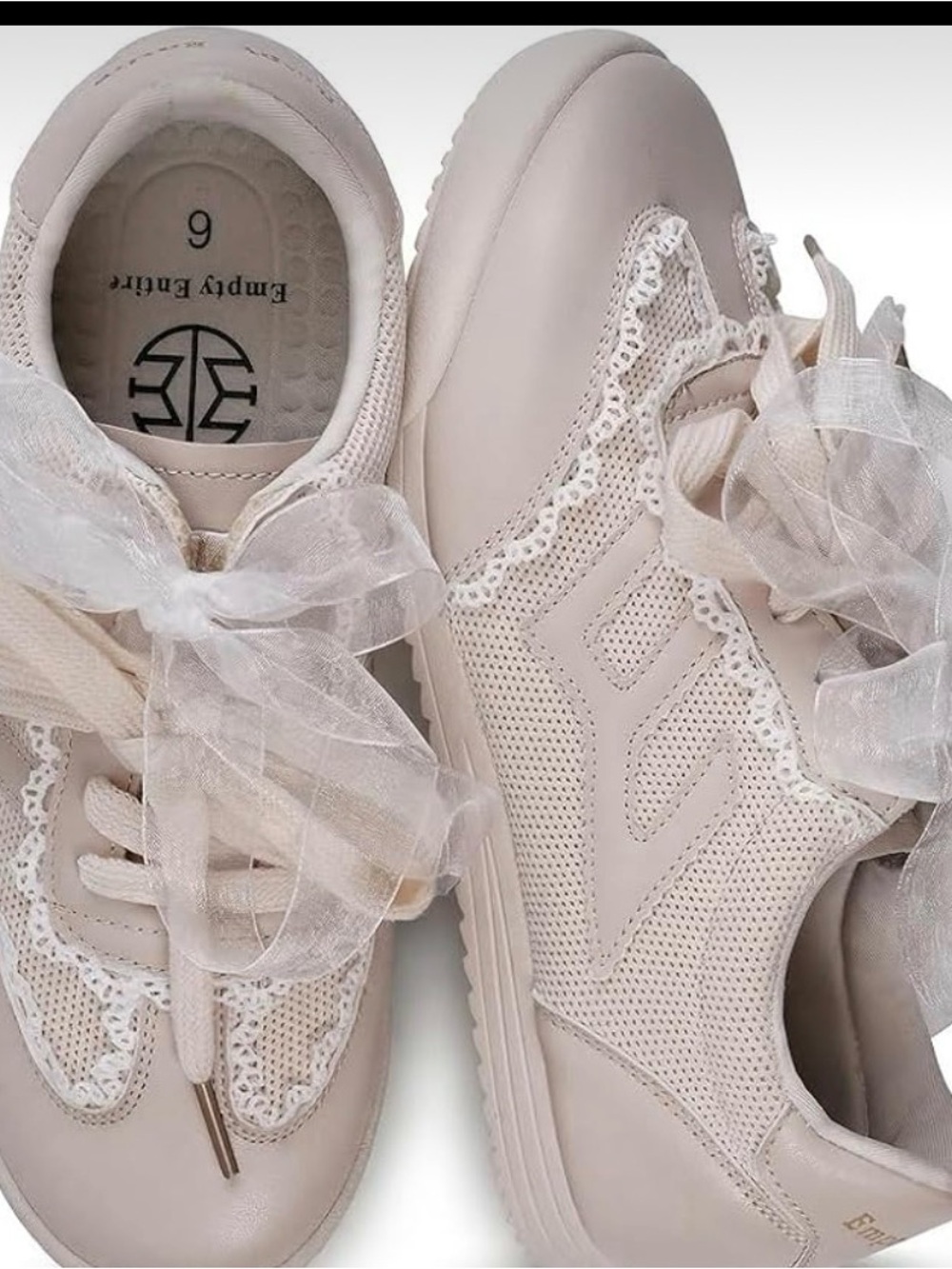 Women's Lace-Trim Mesh Sneakers in Blush